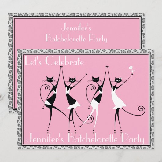 invitations de partie de chaton de chat de (Devant / Derrière)