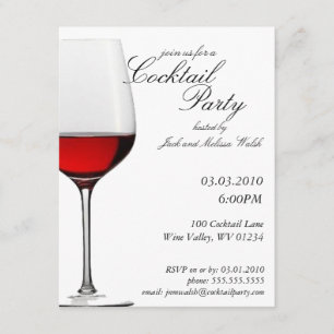 Invitations de partie de cocktail de vin rouge et