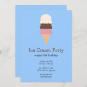 Invitations de partie de crème glacée (Devant / Derrière)