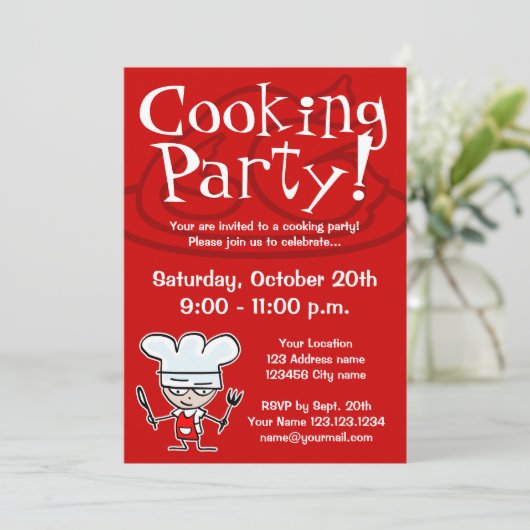 Invitations de partie de cuisine (Debout devant)