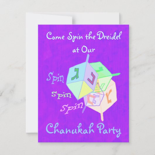 Invitations de partie de Dreidel Chanukah de (Devant)