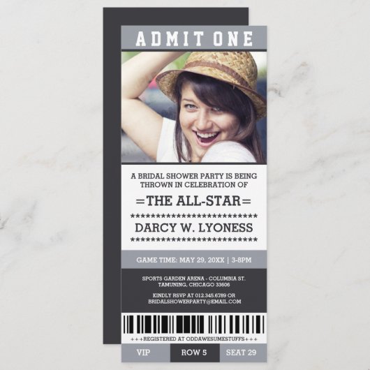 Invitations de partie de Fête de la mariée de (Devant / Derrière)