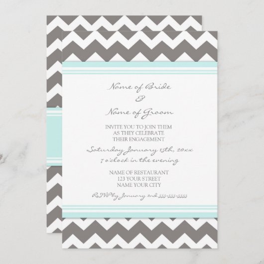 Invitations de partie de fiançailles de Chevron de (Devant / Derrière)