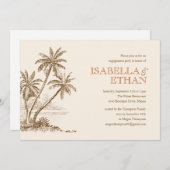 Invitations de partie de fiançailles de plage (Devant / Derrière)