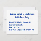 Invitations de partie de fièvre de cabine d'hiver (Dos)