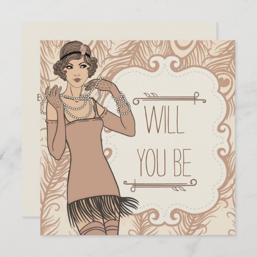 Invitations de partie de fille d'aileron des (Devant / Derrière)