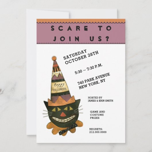 Invitations de partie de Halloween (Devant)