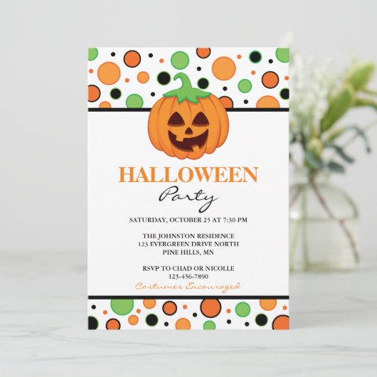 Invitations de partie de Halloween de citrouille (Debout devant)