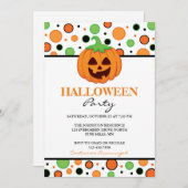 Invitations de partie de Halloween de citrouille (Devant / Derrière)