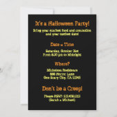 Invitations de partie de Halloween de clair de (Dos)