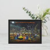 Invitations de partie de Halloween, sorcières avec (Debout devant)