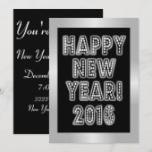 Invitations de partie de la bonne année 2016 (Devant / Derrière)