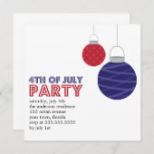 Invitations de partie de lampions 4 juillet (Devant / Derrière)