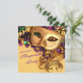 Invitations de partie de mascarade de mardi gras (Debout devant)