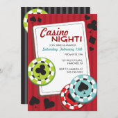 Invitations de partie de nuit de casino (Devant / Derrière)