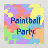 INVITATIONS DE PARTIE DE PAINTBALL D'ÉCLABOUSSURE (Devant / Derrière)