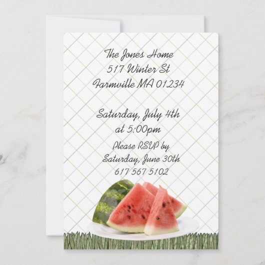 invitations de partie de pastèque (Dos)