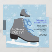 Invitations de partie de patinage de glace pour (Devant / Derrière)