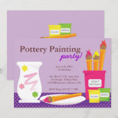 Invitations de partie de peinture de poterie (Devant / Derrière)