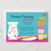 Invitations de partie de peinture de poterie (Devant)