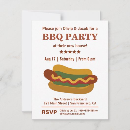 Invitations de partie de pendaison de crémaillère (Devant)