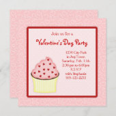 Invitations de partie de petit gâteau de Valentine (Devant / Derrière)