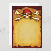 Invitations de partie de pirate (Devant / Derrière)