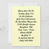 Invitations de partie de retraite de train de (Dos)