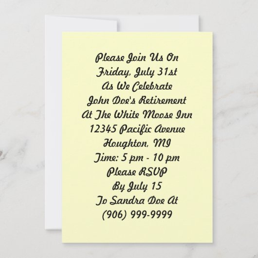 Invitations de partie de retraite de train de (Dos)