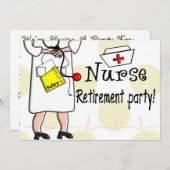 Invitations de partie de retraite d'infirmière (Devant / Derrière)
