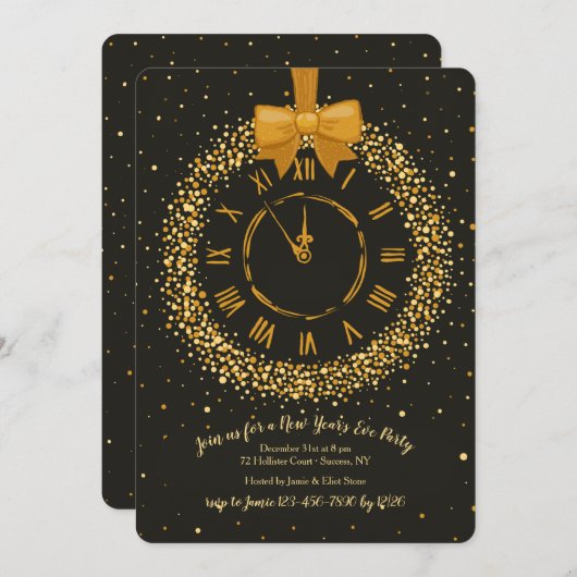 Invitations de partie de réveillon de la Saint (Devant / Derrière)