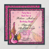 Invitations de partie de RockStar (Devant / Derrière)