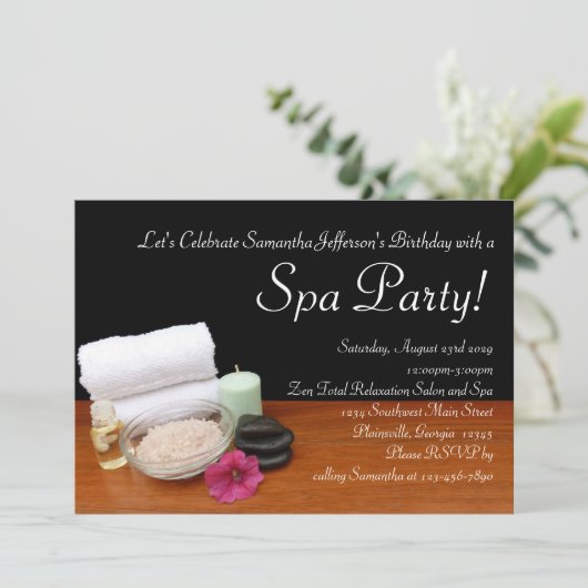 Invitations de partie de spa, noir de scène de (Debout devant)