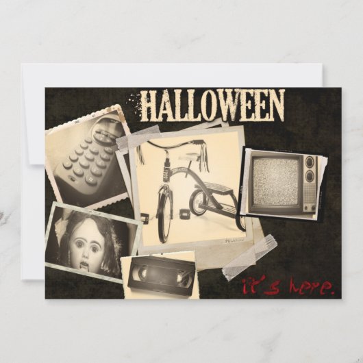 Invitations de partie de Staples Halloween de film (Devant)