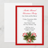 Invitations de partie de sucre de canne de Noël (Devant / Derrière)