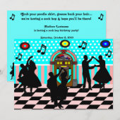 Invitations de partie de thème de danse d'années (Devant / Derrière)