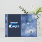 Invitations de partie de thème de l'espace - (Debout devant)