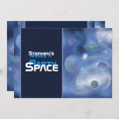 Invitations de partie de thème de l'espace - (Devant / Derrière)