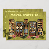 Invitations de partie de Tiki (Devant / Derrière)