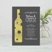 Invitations de partie de vin et de fromage (Debout devant)