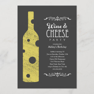 Invitations de partie de vin et de fromage