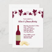 Invitations de partie de vin et de fromage (Devant / Derrière)