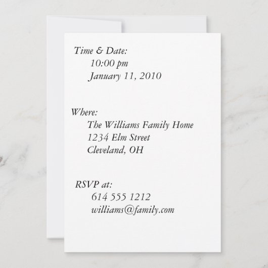 Invitations de partie d'échantillon de vin (Dos)