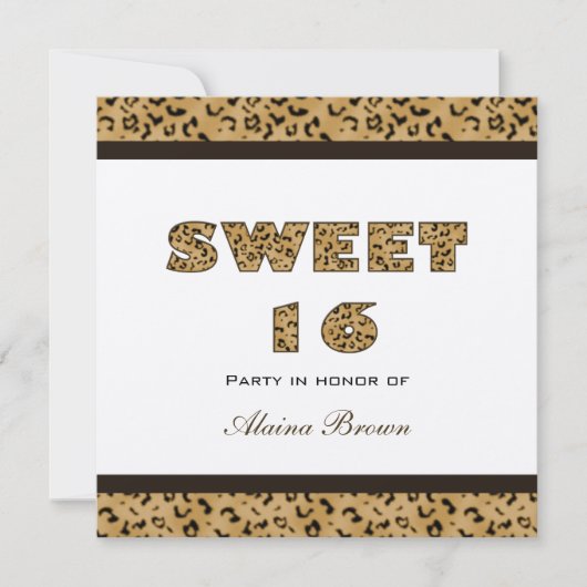 Invitations de partie d'empreinte de léopard (Devant)