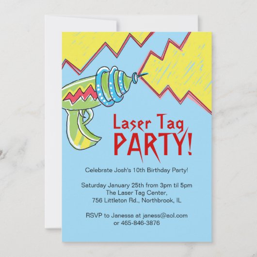 Invitations de partie d'étiquette de laser de (Devant)