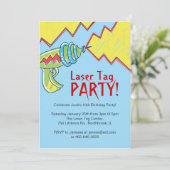 Invitations de partie d'étiquette de laser de (Debout devant)