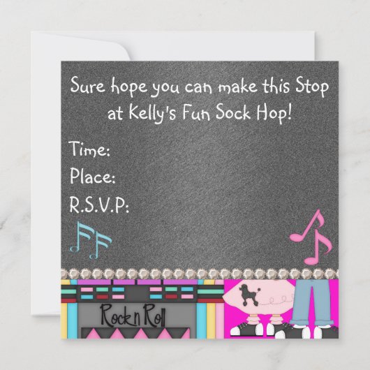 Invitations de partie d'houblon de chaussette (Dos)