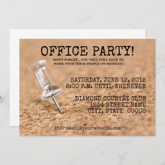 Invitations de partie Office (Devant / Derrière)
