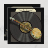 Invitations de partie ou d'événement de banjo de (Devant / Derrière)