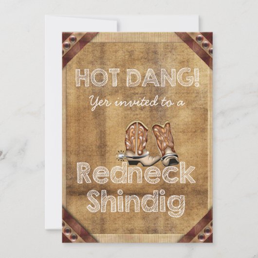 Invitations de partie Redneck (Devant)